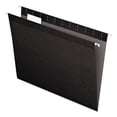 thumbnail image 1 of "Colored Reinforced Hanging Folders, Letter Size, 1/5-Cut Tabs, Black, 25/Box | Bundle of 10 Boxes", 1 of 7