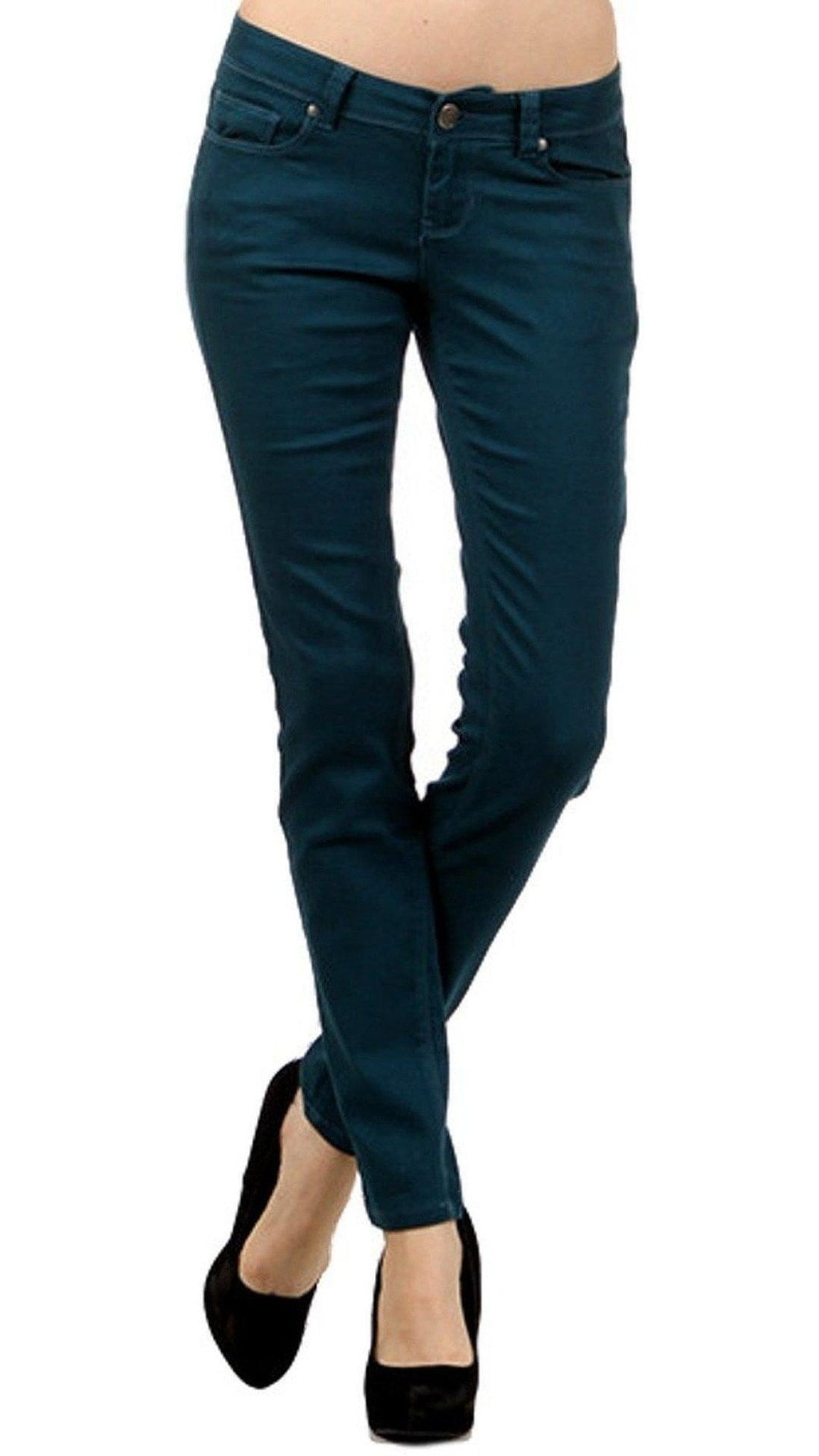 Colored Skinny Jeans, Teal