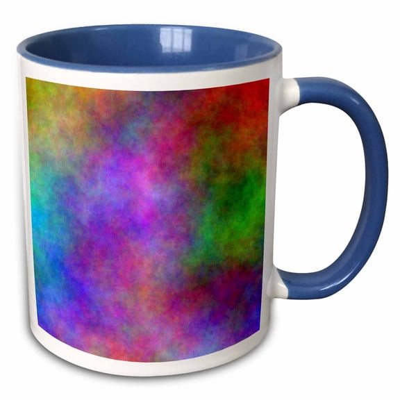 3drose, Colored Smoke Digital Abstract, 11oz Two-tone Blue Mug