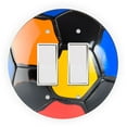 thumbnail image 1 of Colored Soccer Ball Design - Round Light Switch Plate Cover - Single Rocker, 1 of 1