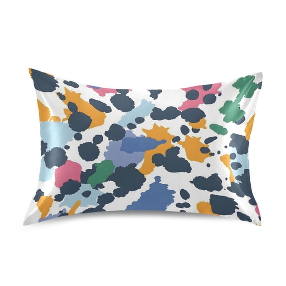 Colored Spots Satin Pillowcase Envelope Design Pillow Covers 1 Pack King Size 20" x 40"