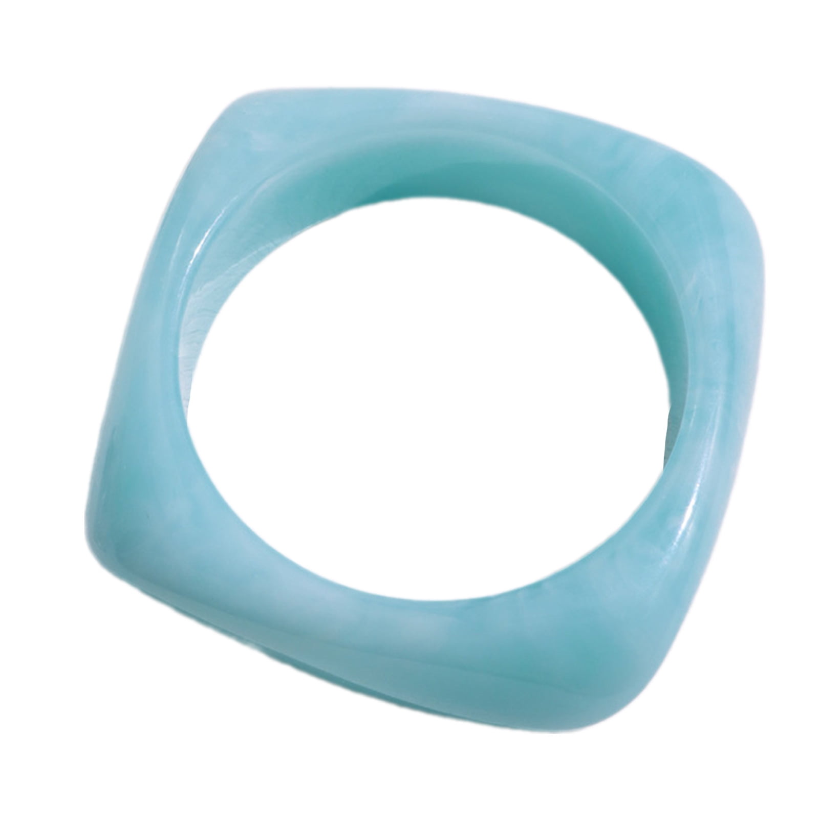 Contemporary Cuff Bangle Thick Resin Unique Geometric Square Shape