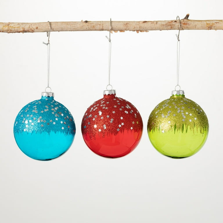Colored glass christmas balls cheap