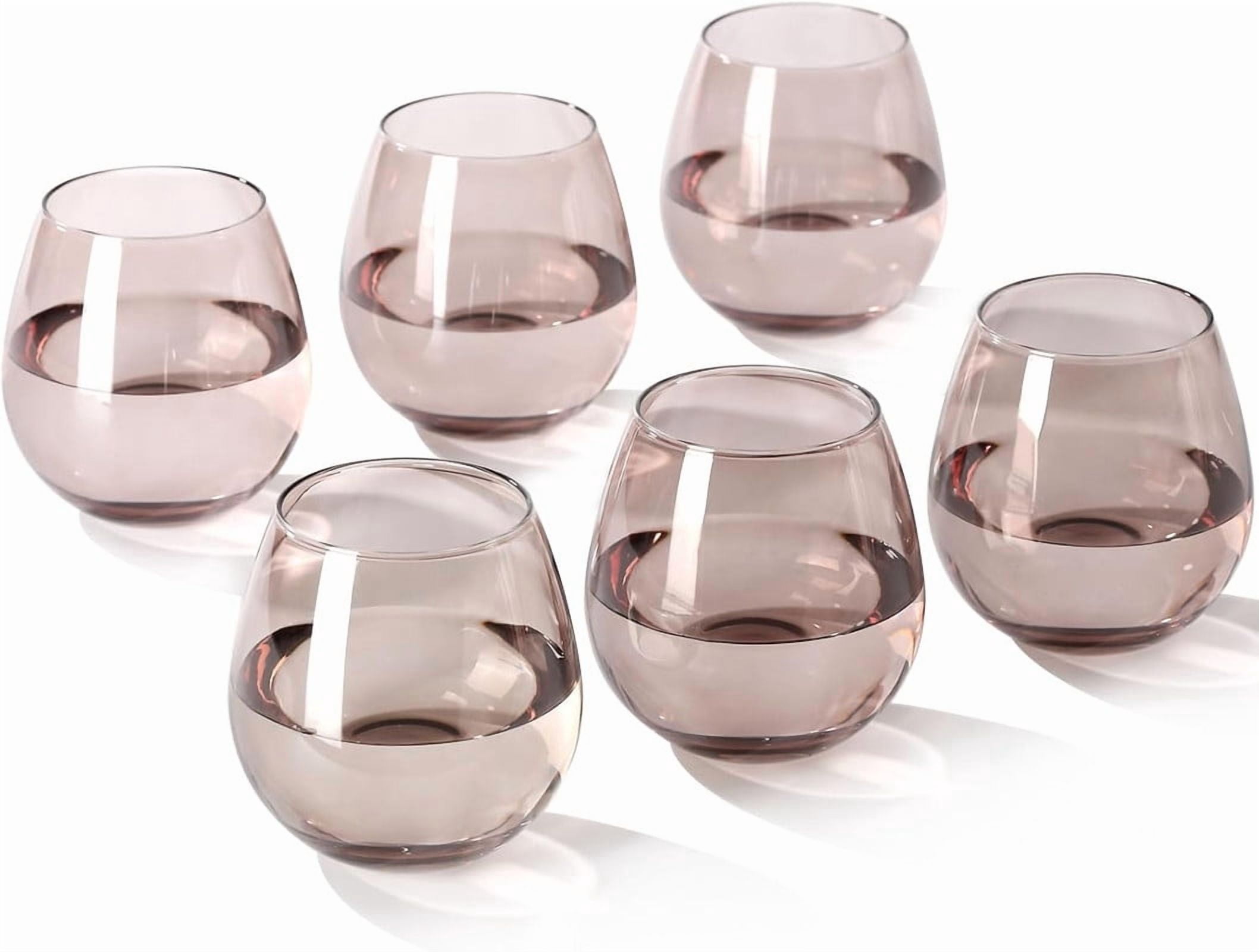 Set Of 6 Colored Wine Glasses - 17.5oz Hand-Blown Crystal Stemware With Long Stem & Thin Rim, Multicolor Set For Red/White Wine, Wedding Gift - View #2