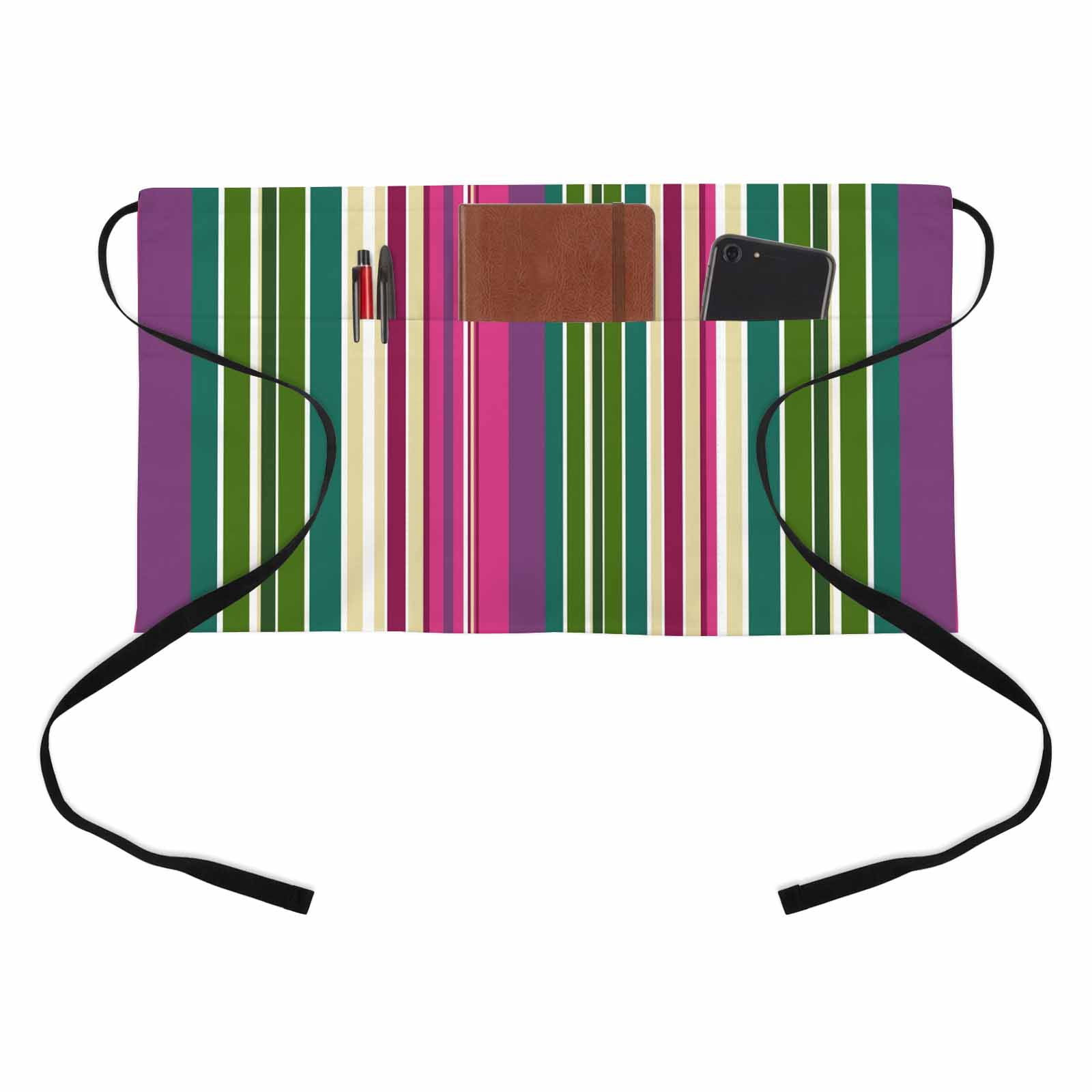 Colored Stripes Half Waist Apron Abstract Purple Green Vertical Stripe ...