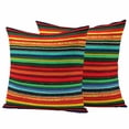 thumbnail image 1 of Colored Stripes Outdoor Waterproof Pillow Covers, Abstract Striped Red Green Blue Striped Decorative Square Throw Pillowcase Sofa Cushion Sham for Patio/Couch/Chair, 20"x20" 2 Pack, 1 of 8