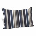 thumbnail image 1 of Colored Stripes Pillow Covers, Linen Long Throw Pillow Case, Blue Black White Brown Abstract Lines Holiday Pillow Protector Decorative Cushion Cover for Living Room/Bedroom 20" x 30", 1 of 8