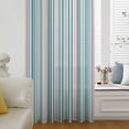thumbnail image 1 of Colored Stripes Semi Sheer Curtains Drapes for Living Room,Bedroom,French Doors Window 84 Inches Long,Modern Abstract Pink Blue Turquoise Lines Rod Pocket Chiffon Curtain Voile Drapery Panel, 1 of 8