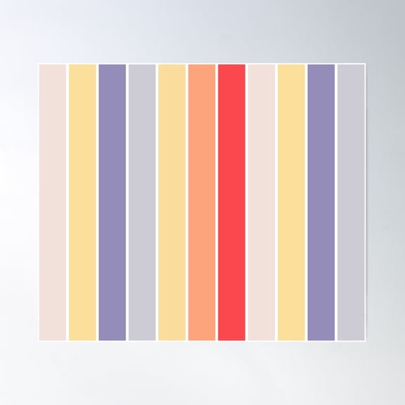 Colored Strips Abstract Colorful Background Stripe Pattern Poster Wall Art, Modern Wall Decor For Living Room Bedroom, 12x18 UNFRAMED