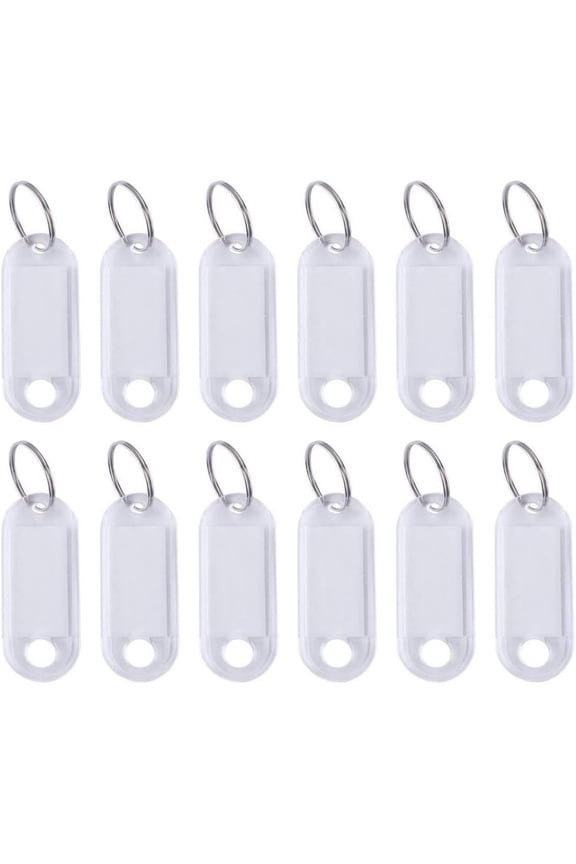 Colored Tabs Keyblade Keychain Key Labels with Ring Key Chain ID Tags Key Identifiers for Name Keychain 30pcs (White) Key Fob Keychain Keyblade Keychain