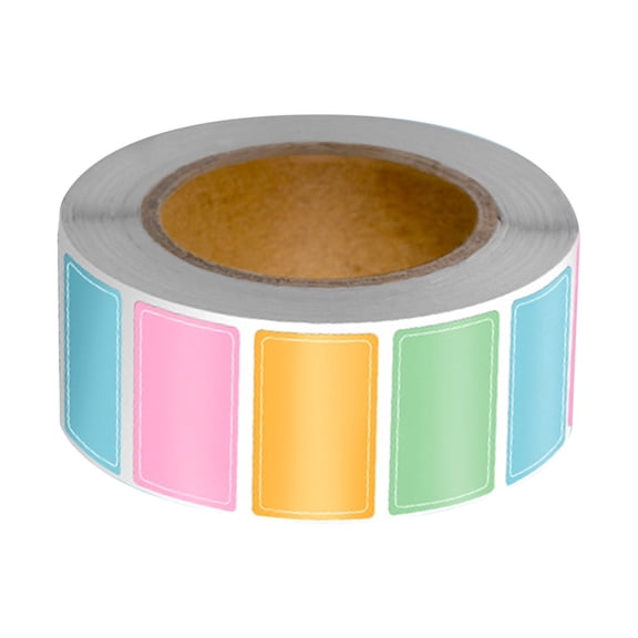 Colored Tag Label Stickers, Loetky Blank Plain Labels Sticker Rolls, Water Resistant Labels Stickers For Food Containers Kitchen Restaurant Meeting Office Storage Organization
