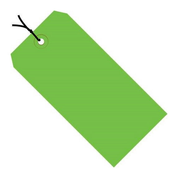 Colored Tags Pre-Strung Green 4 1/4" X 2 1/8" (1000 Per/Case)