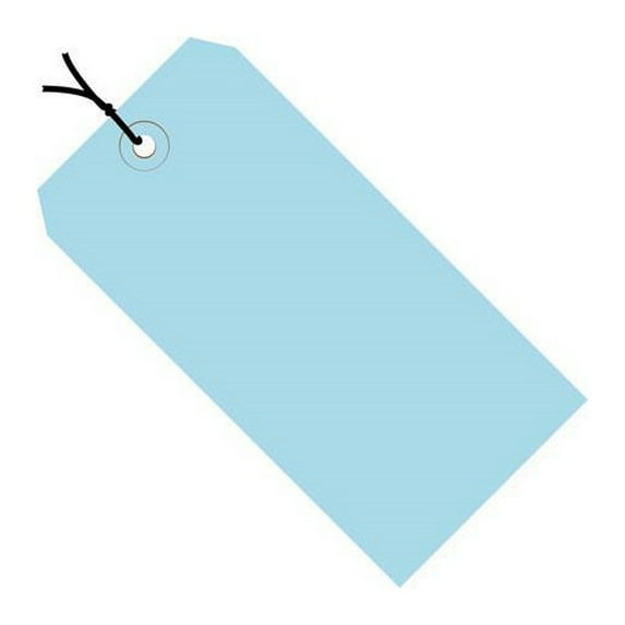 Colored Tags Pre-Strung Light Blue 4 1/4" X 2 1/8" (1000 Per/Case)
