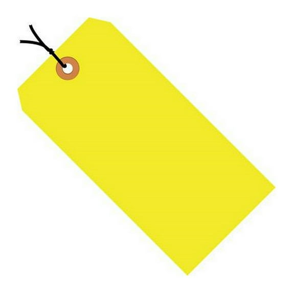 Colored Tags Pre-Strung Yellow 3 3/4" X 1 7/8" (1000 Per/Case)