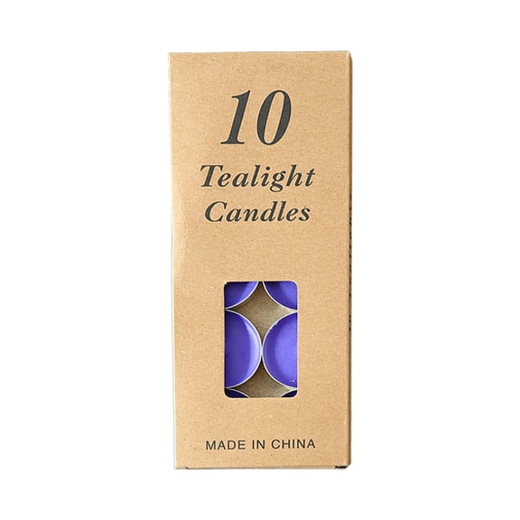 Colored Tea Light Candles, Handmade Organic Purple Tealights – 10 Pack Small Votive Candles, 1.5–2 Hour Burn Time, Romantic Candles for Valentine’s Day, Birthday, Party & Home Decoration