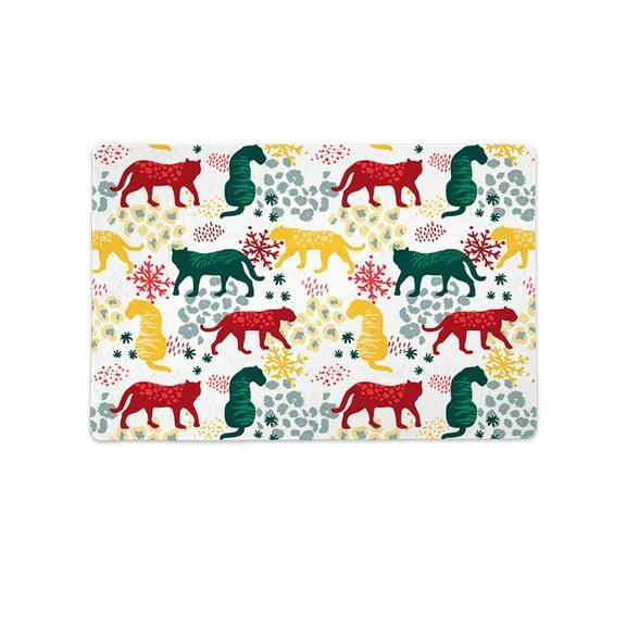 Colored Tigers Mat Rectangle  -Image by Shutterstock,