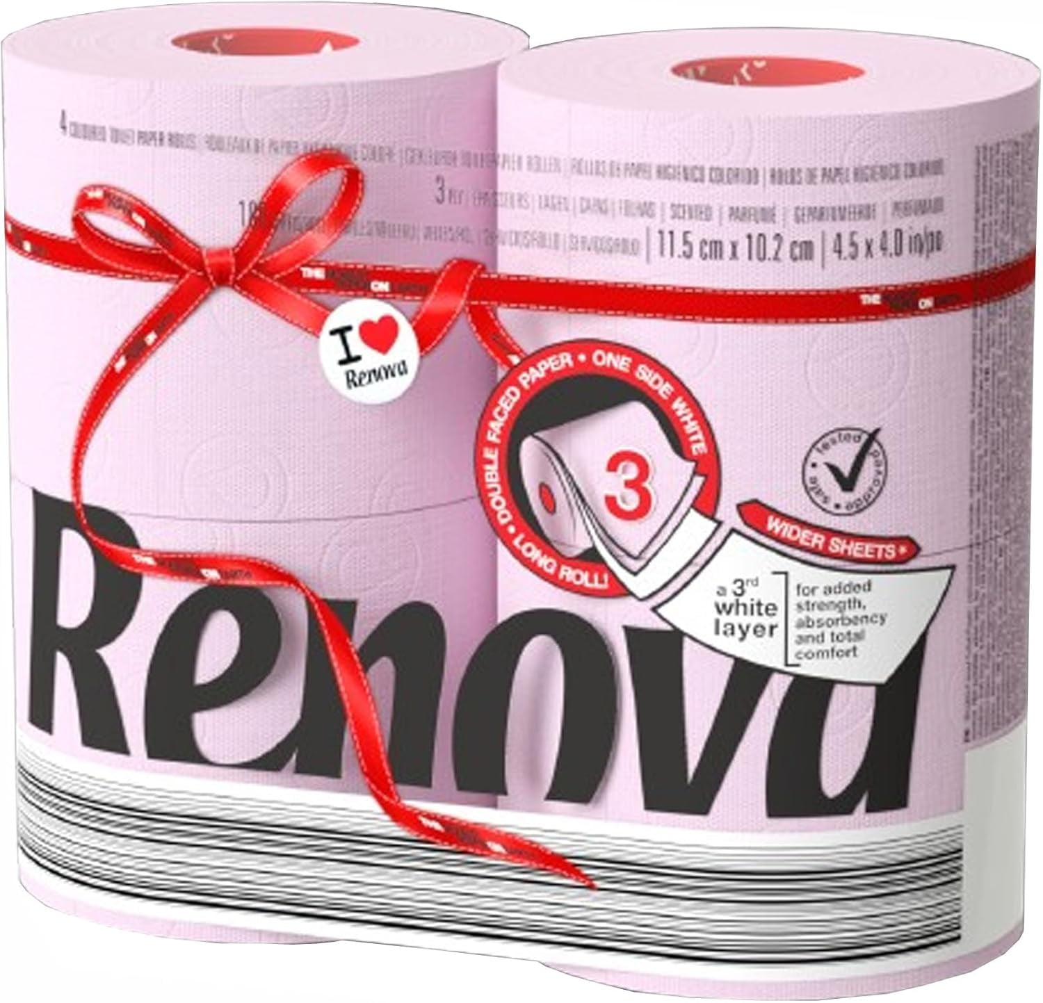 Colored Toilet Paper 3-Ply – 4 Rolls Set – Soft Decorative Bathroom Tissue in Multiple Colors (Rose, 4 Count (Pack of 1))