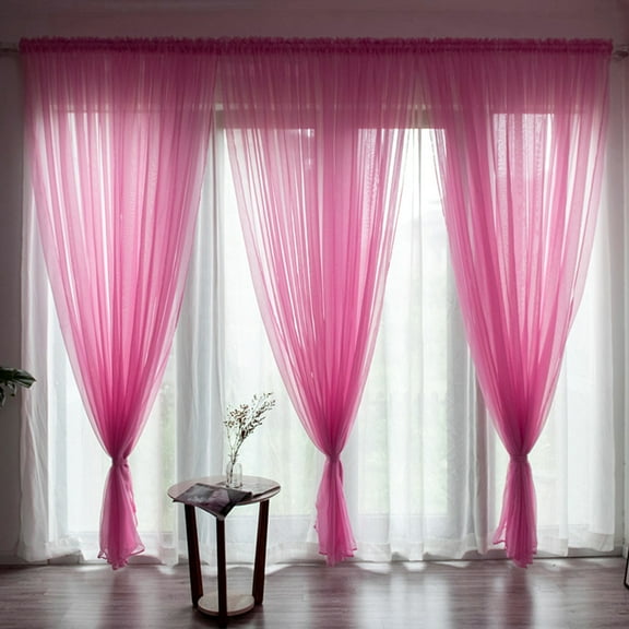 Colored Trilon Curtain Single Panel Rod 200X100Cm (Hxw) Pink,1X One Curtain,Leaves Sheer Curtain Tulle Window Treatment Voile Drape Valance 1 Panel Fabric