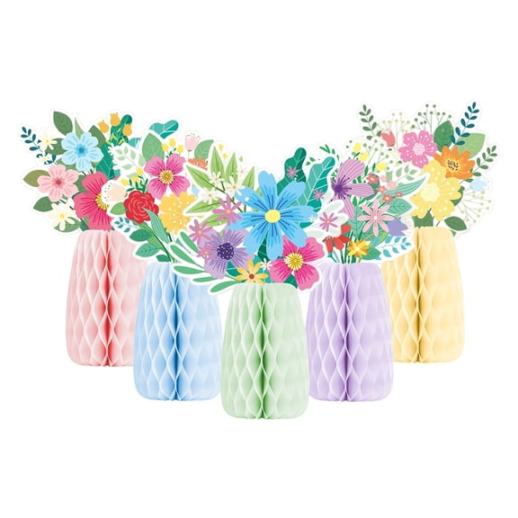 Colored Vase Paper Cutouts Holiday Decoration for Easter Tabletop Centerpieces Wedding Receptions Festival Decoration