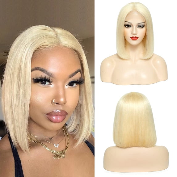 Colored Wigs 613 Blonde Bob Wigs Lace Front Wigs Human Hair Wigs Extension 13x4 Lace Front Wigs Brazilian Virgin Hair Short Straight Bob Wigs for Women