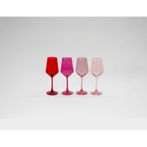 Colored Wine Glass Pink Ombre Set of 4 - Pink Lady Collection
