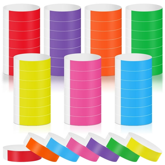 Colored Wrist Bands 700 Pack Paper Wristbands for Events for Concerts,Playground,Clubs,Events,Hotels,Fairs,Festivals,Screenings Lightweight Adhesive Wristbands