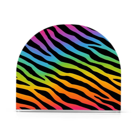 Colored Zebra Pattern Napkin Holder Acrylic Napkin Dispenser Clear Modern Tabletop for Kitchen Counter