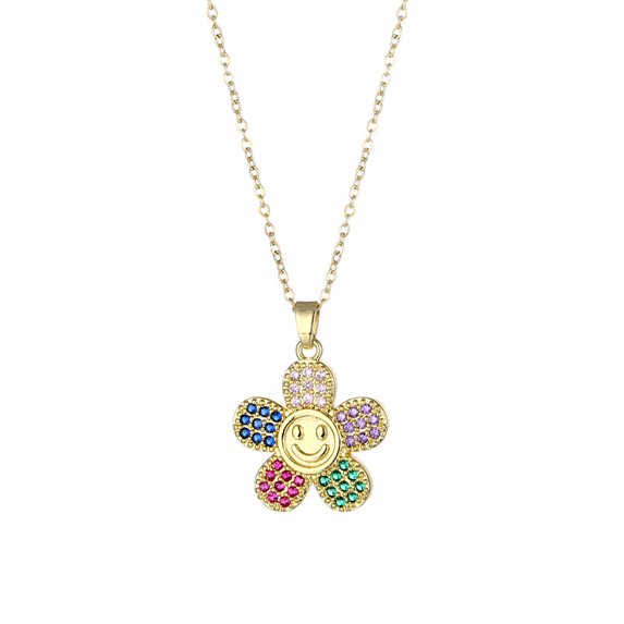 Colored diamond mom love mom heart pendant necklace female European and American love mother's day gift zircon necklace