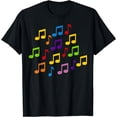 thumbnail image 1 of Colored music notes T-Shirt, 1 of 4