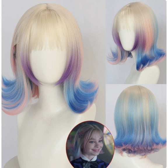 Colored reverse scalp short hair COS wig, fashionable and personalized style, suitable for parties and role-playing