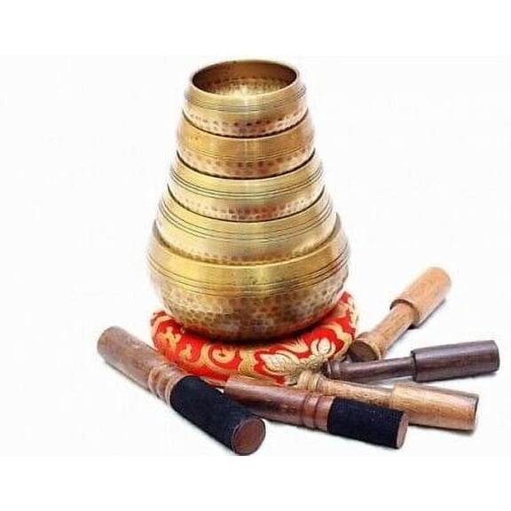 Colored singing bowls of 5