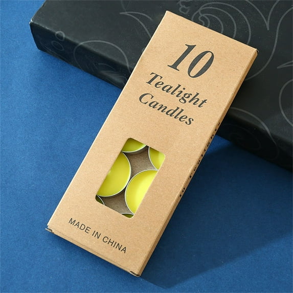 Colored tealight Candles Handmade Organic Tea Lights Set of 10pack Small Candles 1.5-2 Hours Burn Tea Lights for Valentine's Day, Birthday, Votive Parties, Home Decoration, Yellow