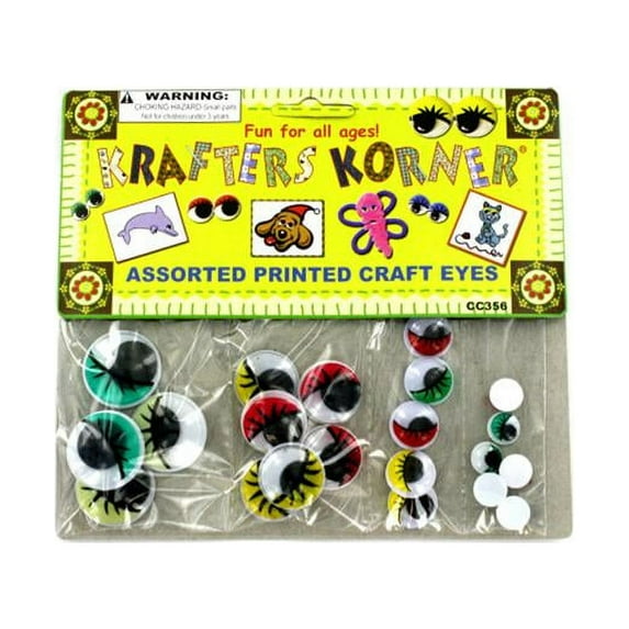 Colored wiggly craft eyes - Pack of 25