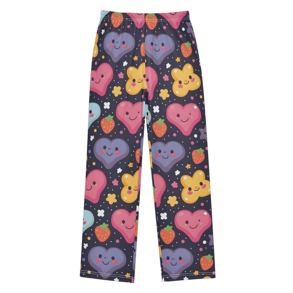 Colored with Cute Cartoon Character Christmas Pajama Pants Soft and Lightweight Elastic Waistband Christmas Pajama Pants