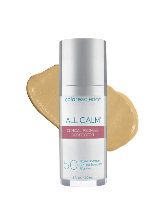All Calm Clinical Redness Corrector SPF 50, Broad Spectrum Facial Sunscreen, Soothes Sensitive Skin, 1 fl oz