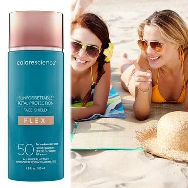 Colorescience Sunforgettable SPF 50 Face Shield Flex SPF 50– Tinted Liquid Foundation with Sunscreen, Deep Shade, All-Mineral, Tone-Adapting, Long-Lasting Concealer & Hydrating Base, 1.8 fl oz