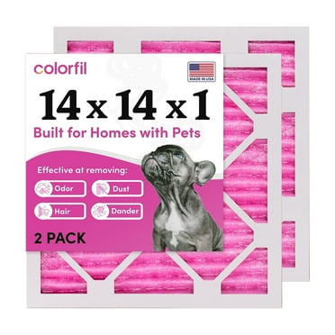 Colorfil 14x14x1 Odor Removal and Color Changing Pleated AC Furnace Air Filter, MERV 8 (2-Pack)