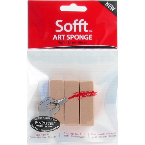 Colorfin Sofft Tools, Art Sponges, Flat Sponge Bar 3/Pkg.