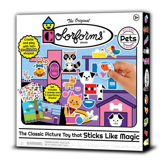 Playmonster Colorforms Pets Picture Playset W/ 140+ Repositionable Shapes