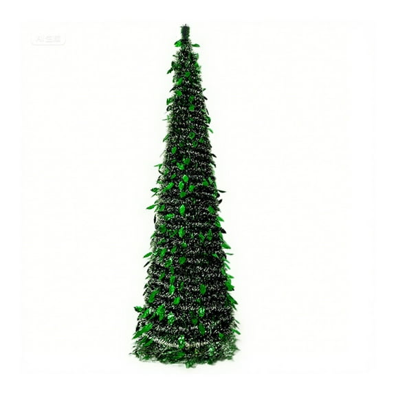 Colorful 1.5M Retractable Christmas Tree, Foldable, Spiral Design, Tabletop Decor