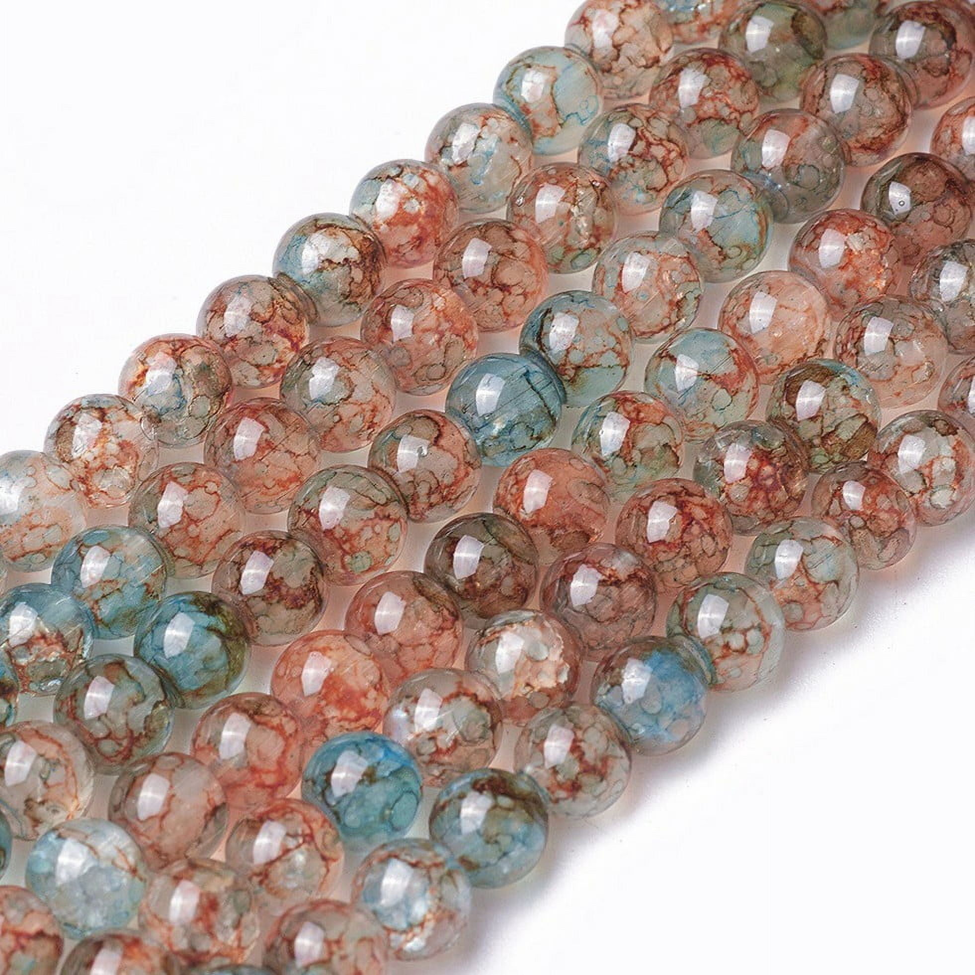 Colorful 10 Strand Spray Painted Glass Beads Strands Round Colorful 6~6.5mm Hole: 1mm about 137pcs/strand 31.8 inch(81cm)DIY