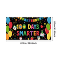 thumbnail image 1 of Colorful 100 Days Smarter Themed Banner with Balloons Books and School Elements Party Decorations Backdrop for Classroom Celebrations Student Milestones Photography Props, 1 of 7