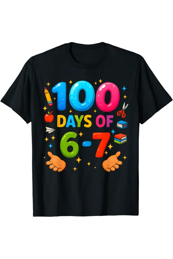 Colorful 100 Days of School Graphic T-Shirt for Fun Learning and Celebration