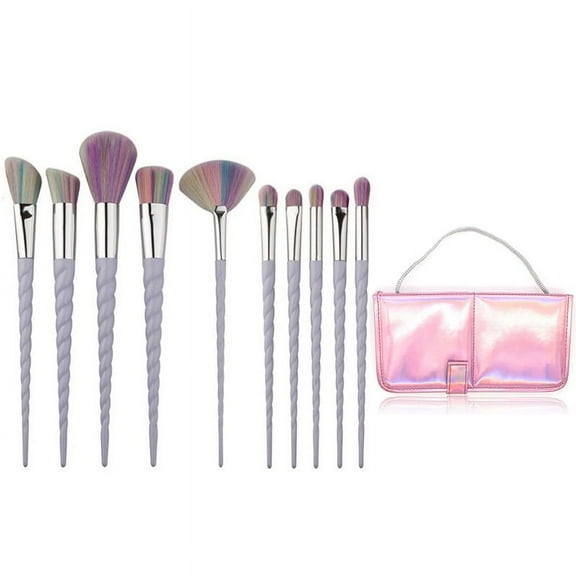 Colorful 10pcs Gradient Thread Makeup Brush Set Spiral Brush Eye Shadow Brush Foundation Brush Beauty Brush Set