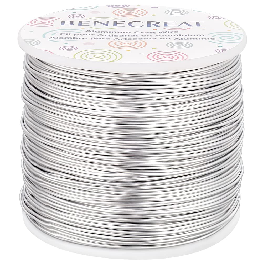 Colorful 12 17 18 Guage Aluminum Wire (18 Gauge492 FT) Anodized Jewelry Craft Making Beading Floral Colored Aluminum Craft Wire - Silver