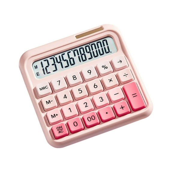 Colorful 12-Digit Desktop Calculator with Large LCD Screen, Flexible Keyboard & Auto Power Off - 5.32 x 5.41 Inches, Candy-Colored Buttons, ABS Plastic, Office & Home Use