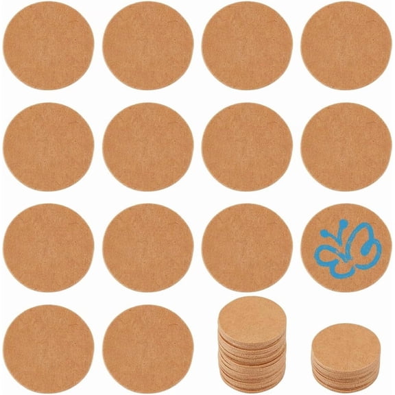 Colorful 150 Pcs Tan Round Cardboard 0.78 Inch Round Blank Card for Game Card Making DIY Board Game Markers Chits DIY Bottle Caps