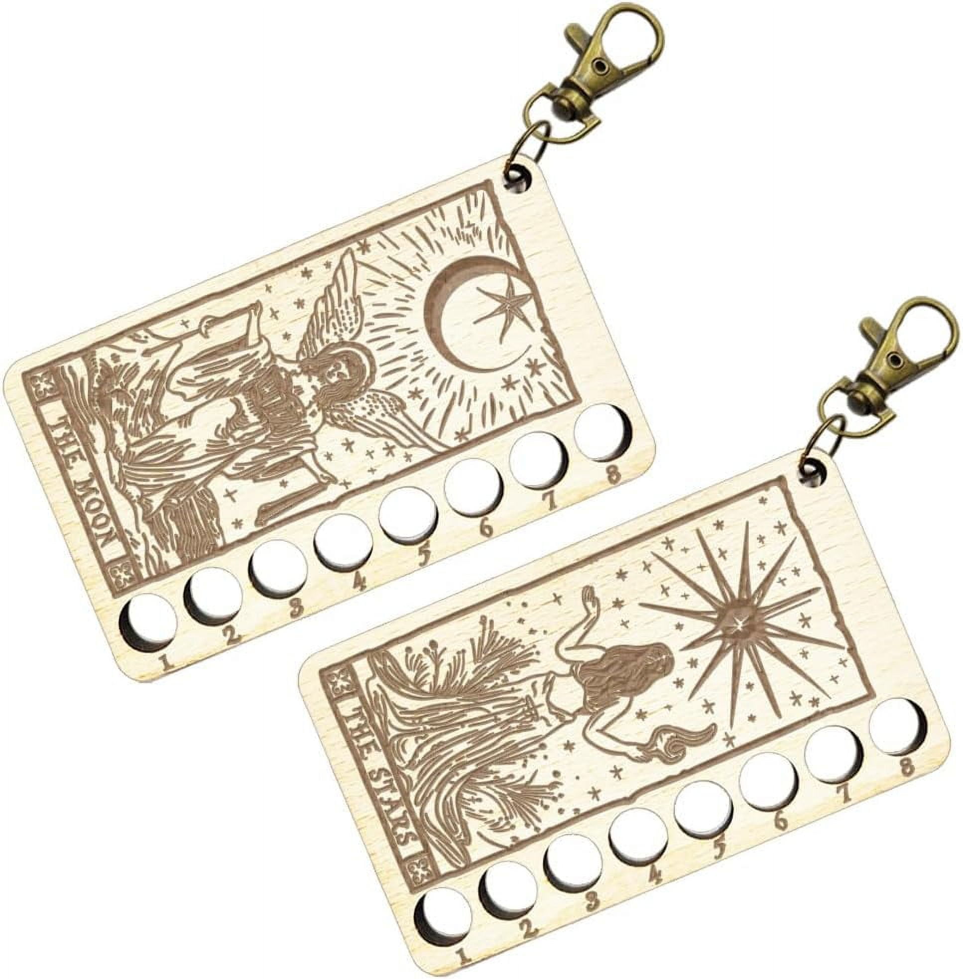 Colorful 2 Pcs Needlework Project Card 2 Styles Moons Star Tarot Thread ...