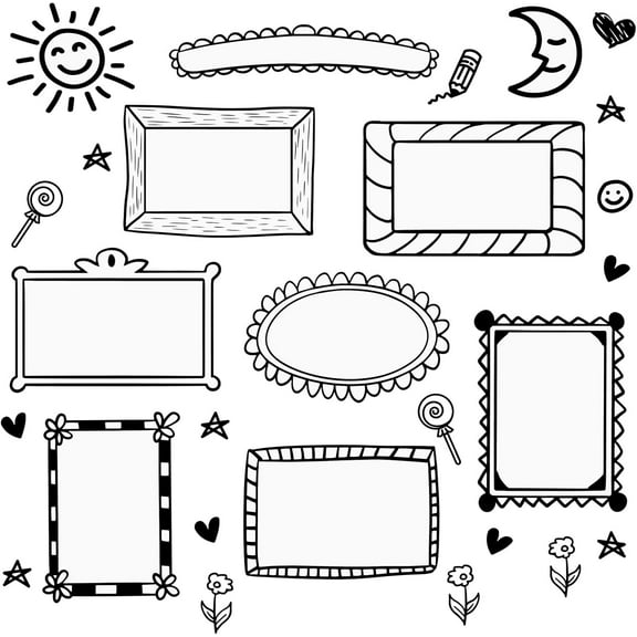 Colorful 2 Sheets Photo Frame Wall Decals 35x15 Inch PVC Wall Stickers Mixed Color Wall Decals for Decorating The Living Room Office Dormitory Coffee Shop Or Store