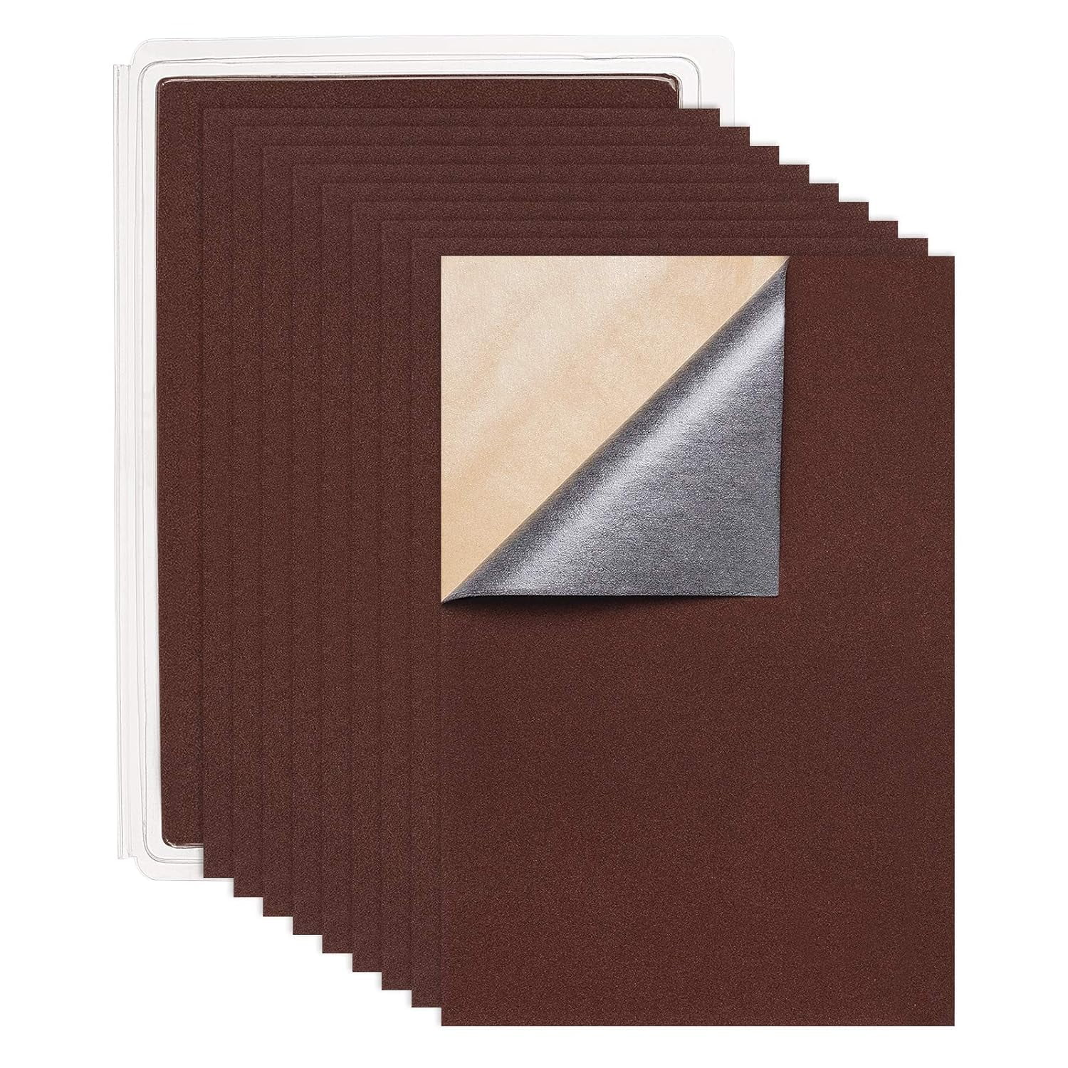 Colorful 20PCS Velvet (Brown) Fabric Sticky Back Sheets A4 Sheet (8.3" x 11.8") Self-Adhesive Durable and Water Resistant Multi-Purpose for Christmas Decorations Art Craft Making Colorful DIY